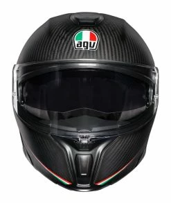 AGV Helmets AGV Sportmodular Carbon Tricolore Helmet Matte Black / XL [Blemished - Very Good] -Bell Sales Store agv sportmodular carbon tricolore helmet matte black xl blemished very good matte black 3