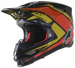 Alpinestars Supertech M10 Carbon Meta 2 Helmet -Bell Sales Store alpinestars supertech m10 meta2 helmet black yellow orange