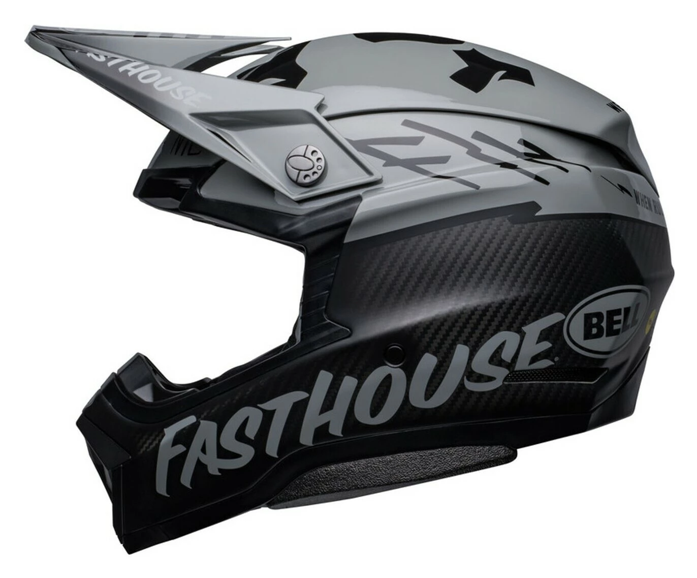 Bell Helmets Bell Moto-10 Spherical Fasthouse BMF Helmet Matte Black/Grey/Black / LG [Open Box] - Image 2