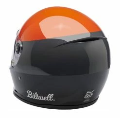 Biltwell Apparel Biltwell Lane Splitter Podium Helmet -Bell Sales Store biltwell lane splitter podium helmet orange grey black 2