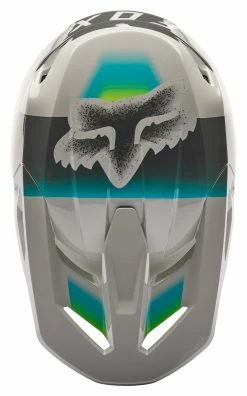 Fox Racing V1 Horyzn Helmet -Bell Sales Store fox racing v1 horyzn helmet grey teal yellow 4
