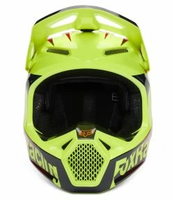 Fox Racing Youth V1 Statk Helmet -Bell Sales Store fox racing v1 statk helmet red hi viz yellow black 6