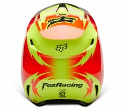 Fox Racing Youth V1 Statk Helmet -Bell Sales Store fox racing v1 statk helmet red hi viz yellow black 8