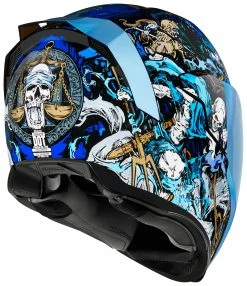 Icon Airflite 4 Horsemen Helmet -Bell Sales Store icon airflite4 horsemen helmet blue white gold 2