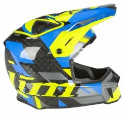Klim F3 Carbon Raid Helmet -Bell Sales Store klim f3 carbon raid helmet blue hi viz yellow 2