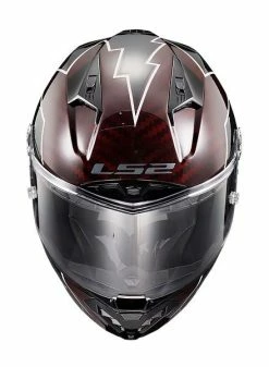 LS2 Helmets LS2 Thunder Carbon Lightning Helmet -Bell Sales Store ls2 thunder carbon lightning helmet red grey black 5