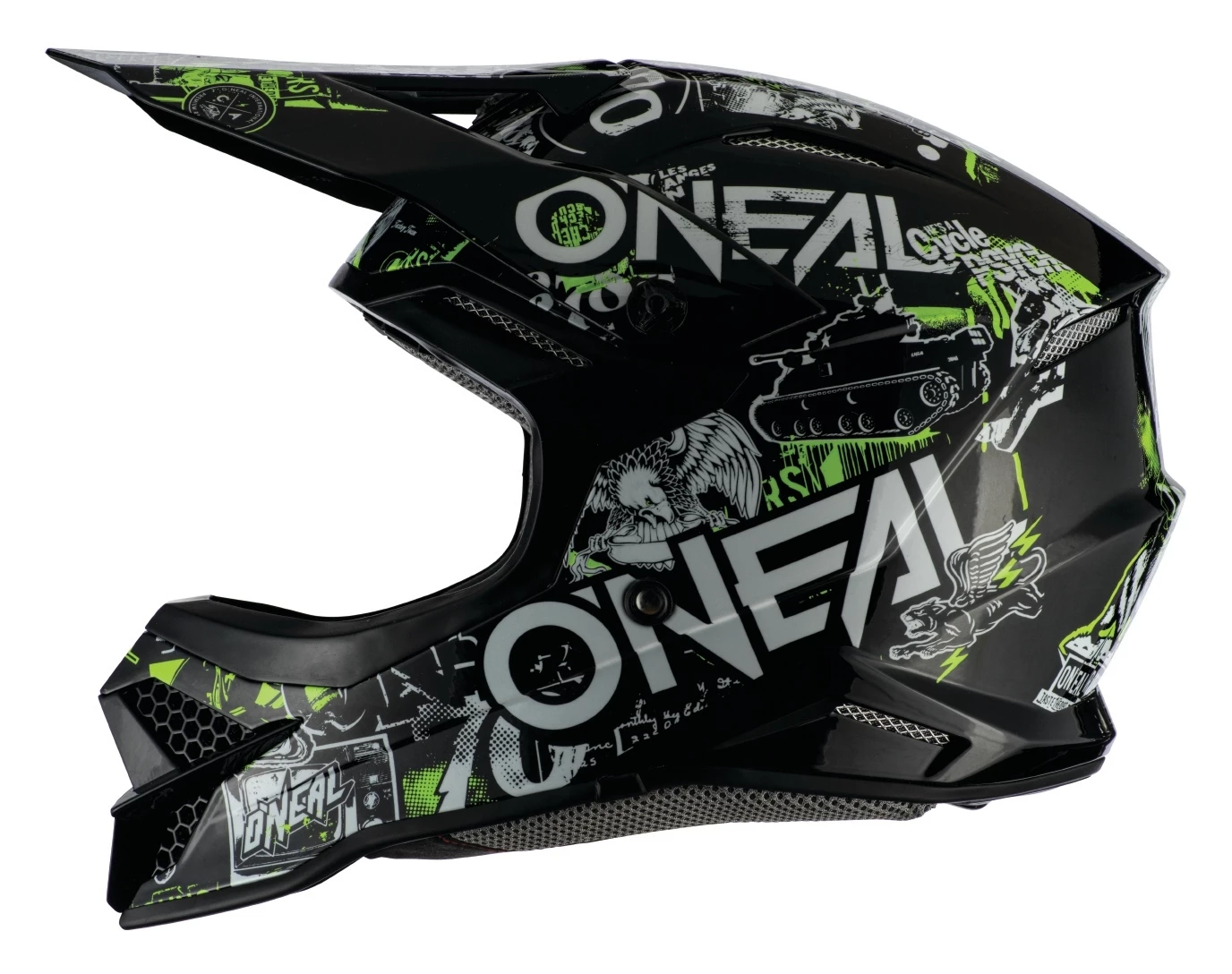 O'Neal 3 Series Attack Helmet Black/Neon Yellow / LG [Open Box] - Image 2