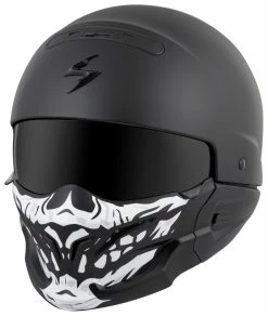 Scorpion EXO Covert Skull Face Mask -Bell Sales Store scorpion covert skull face mask black white 2