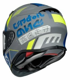 Shoei Helmets Shoei RF-1400 Accolade Helmet -Bell Sales Store shoei rf1400 accolade helmet grey blue yellow 3