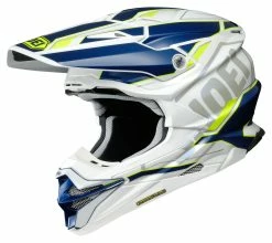 Shoei Helmets Shoei VFX-EVO Allegiant Helmet -Bell Sales Store shoei vfxevo allegiant helmet white blue yellow